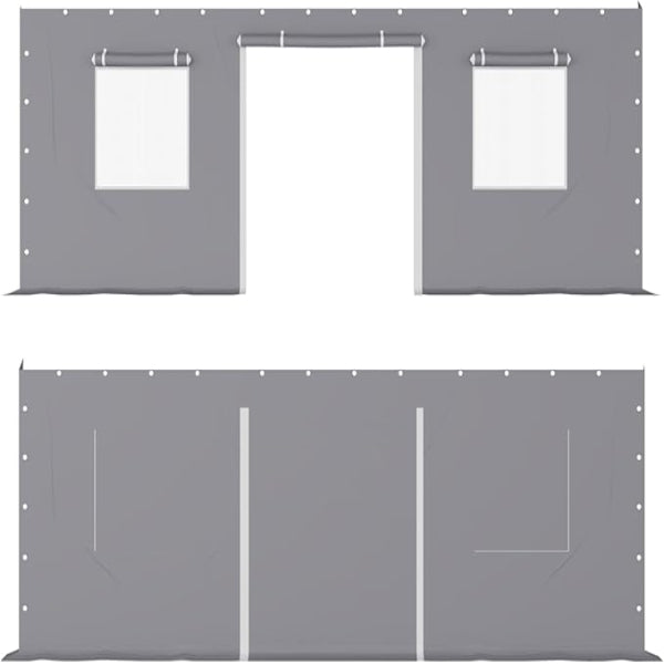 N-Hood Ltd Heavy Duty Carport Sidewall Replacement Panels, Waterproof 180gsm Triple Layer PE Tarp with Roll Up Doors & Mesh Windows, UV-Protected Garage Side Cover - Image 4